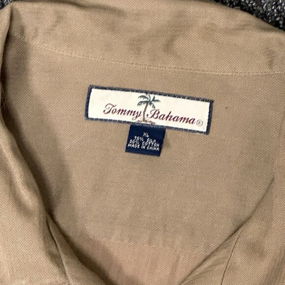Tommy Bahama Shirt Men Sz XL Brown Relax Silk Blend Button Up Hawaiian S/S Solid - Picture 4 of 7